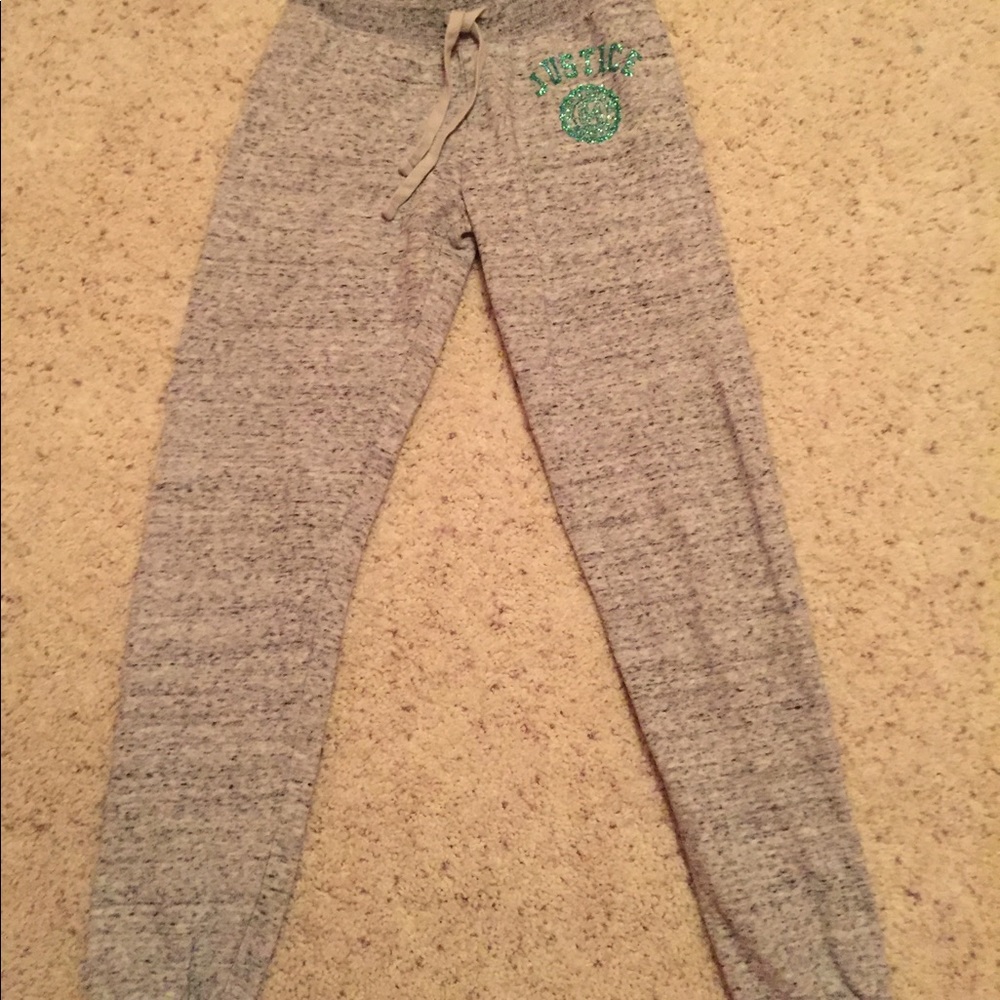 very cute justice gray sweatpants!!!!!